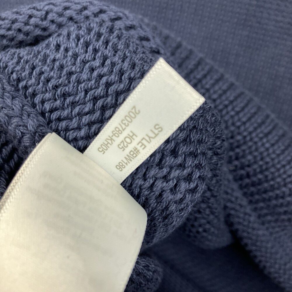 J Crew 1988 Rollneck Sweater Mens L Blue Cotton Cozy Preppy BW186 Needs Repair - Picture 11 of 12